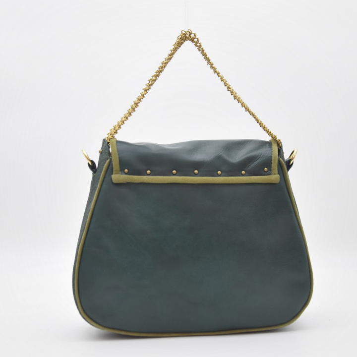 IVY limited edition saddle bag in moss suede, Saddle & Stitch by Patricia Bos