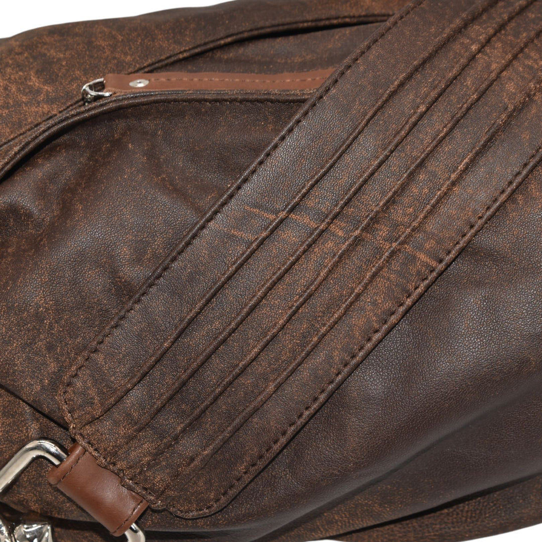 ZELDA | VINTAGE  BROWN| HALF MOON BAG