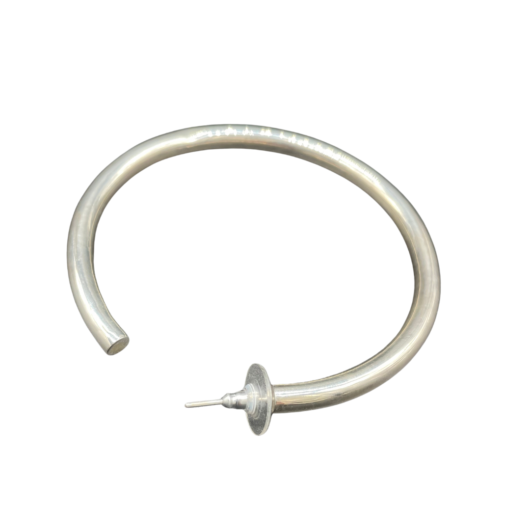 EALGA | SILVER HOOP EARRINGS 7 CM