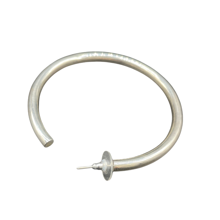 EALGA | SILVER HOOP EARRINGS 7 CM