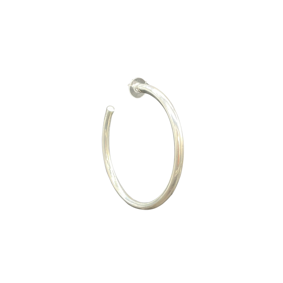 EALGA | SILVER HOOP EARRINGS 7 CM