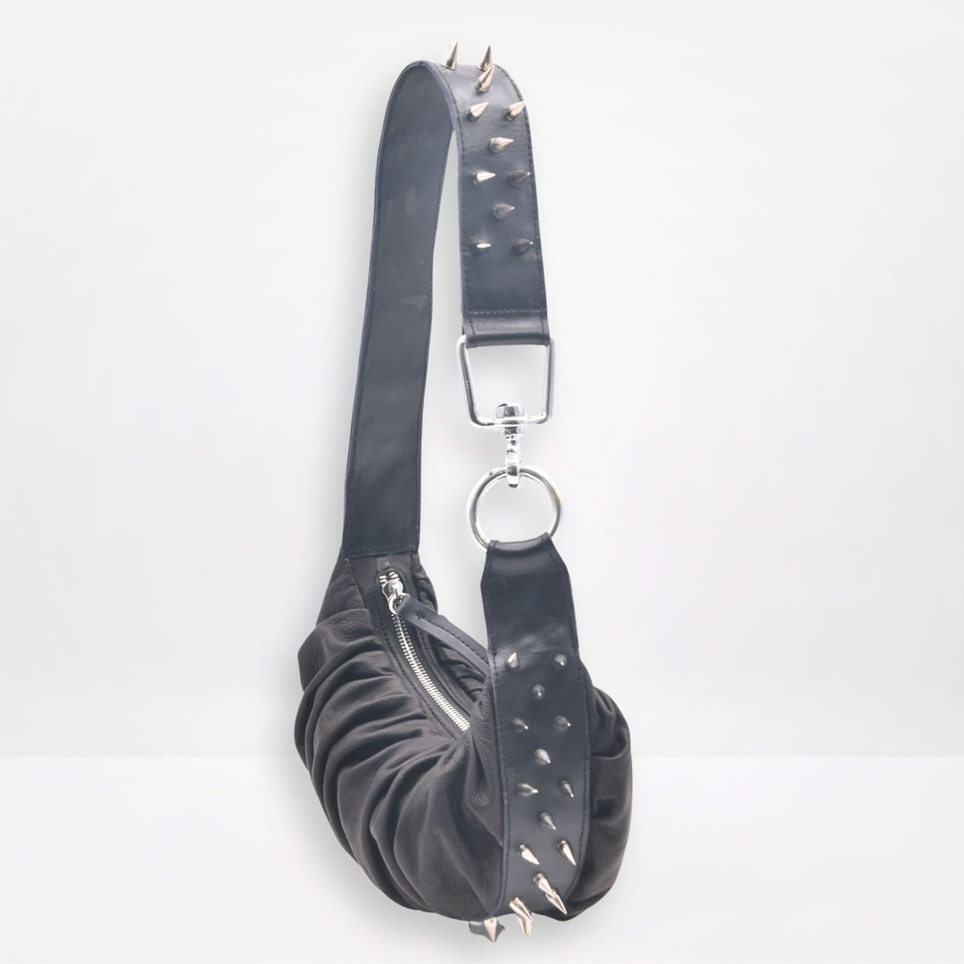 BLAKELY | HALF MOON SHOULDER BAG WITH STUDS