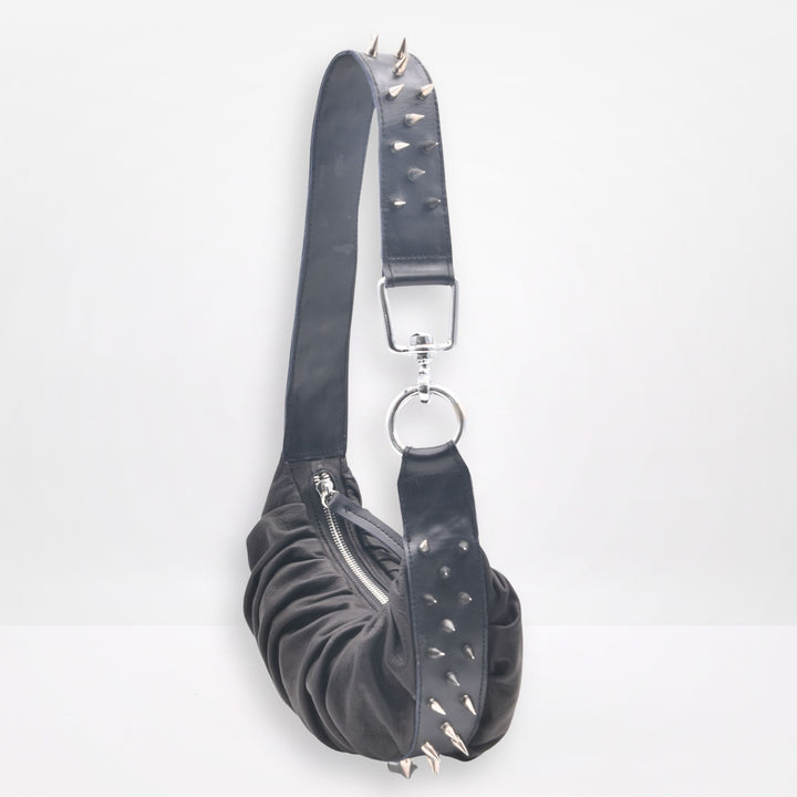 BLAKELY | HALF MOON SHOULDER BAG WITH STUDS