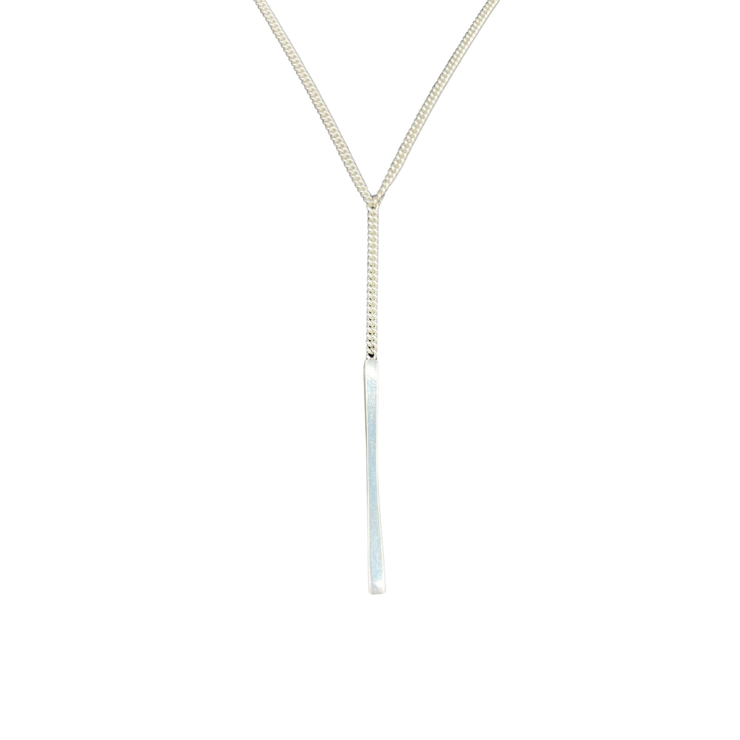 JOYCE Y-necklace worn, sterling silver handmade jewellery detail