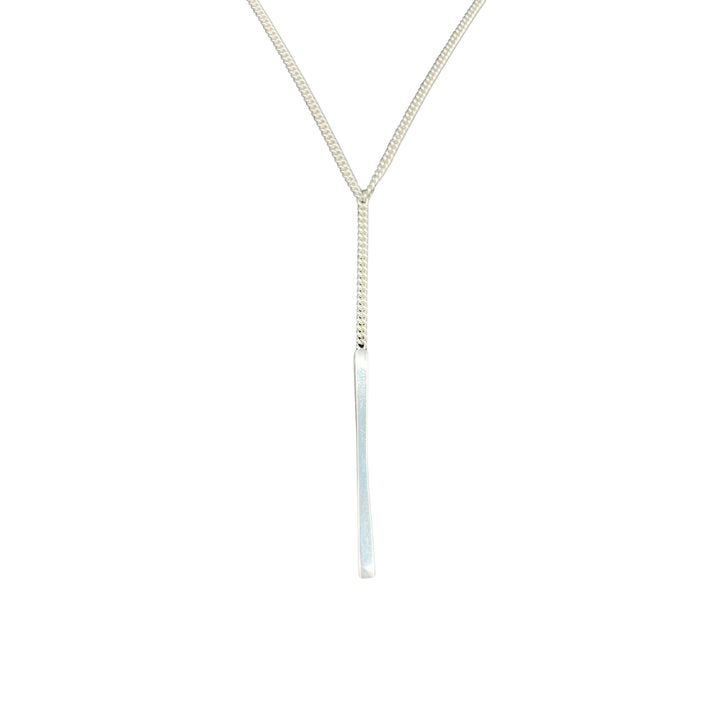 JOYCE Y-necklace worn, sterling silver handmade jewellery detail