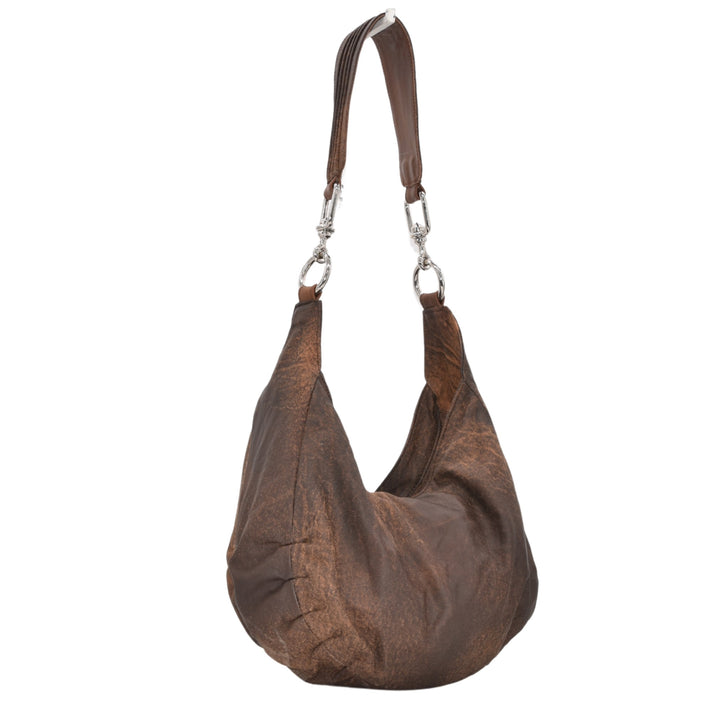 ZELDA | VINTAGE  BROWN| HALF MOON BAG