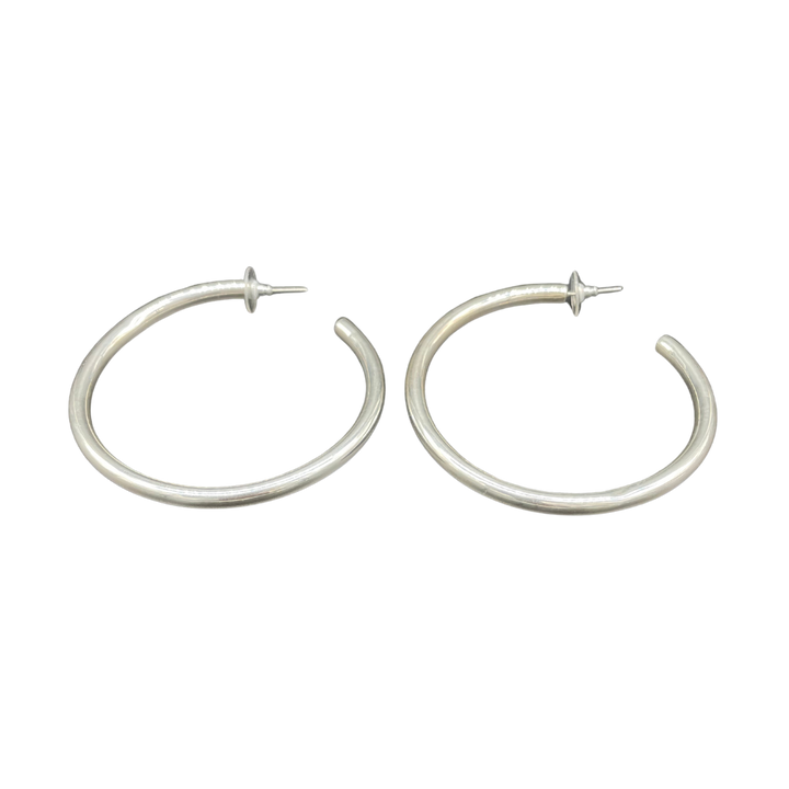 EALGA | SILVER HOOP EARRINGS 7 CM