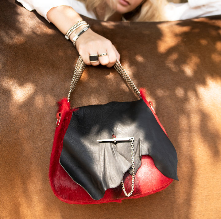 RED RUBY fire red springbok saddle bag, Saddle & Stitch edit by Patricia Bos