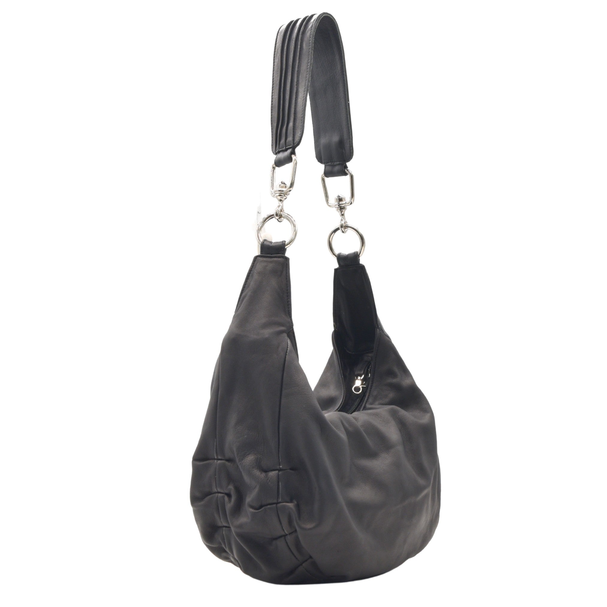 【PORTERNA】Half Moon Buckle Tote Black premium leather half moon tote bag Zelda – PATRICIA