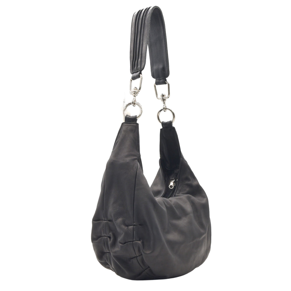 【PORTERNA】Half Moon Buckle Tote Black premium leather half moon tote bag Zelda – PATRICIA