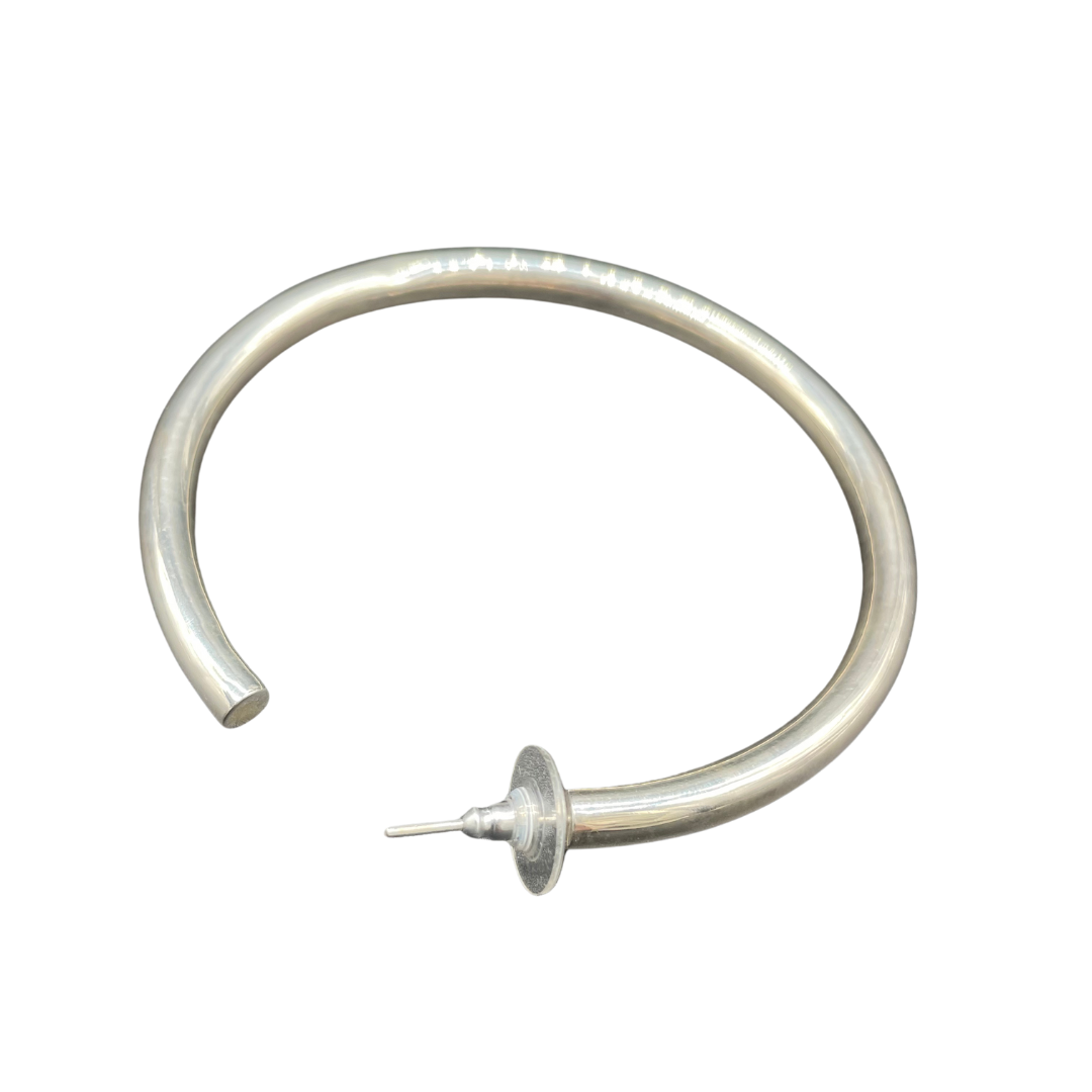 EALGA | SILVER HOOP EARRINGS 7 CM