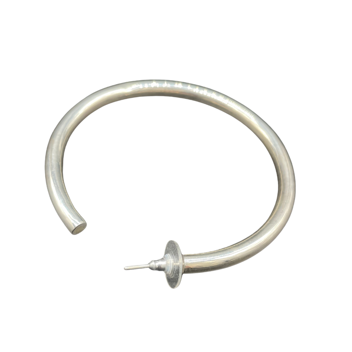 EALGA | SILVER HOOP EARRINGS 7 CM