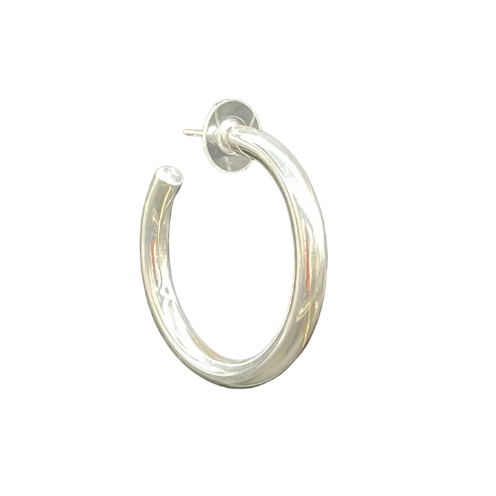EALGA -SILVER HOOP EARRING 4 diameter