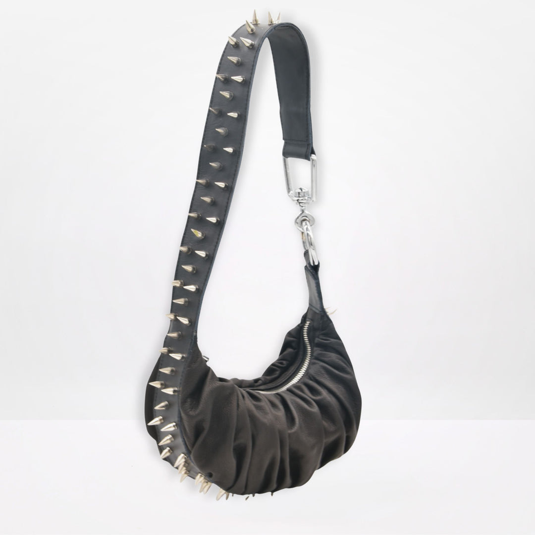 BLAKELY | HALF MOON SHOULDER BAG WITH STUDS