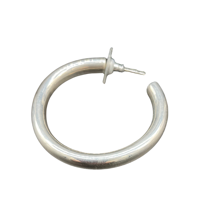 EALGA -SILVER HOOP EARRING 4 diameter