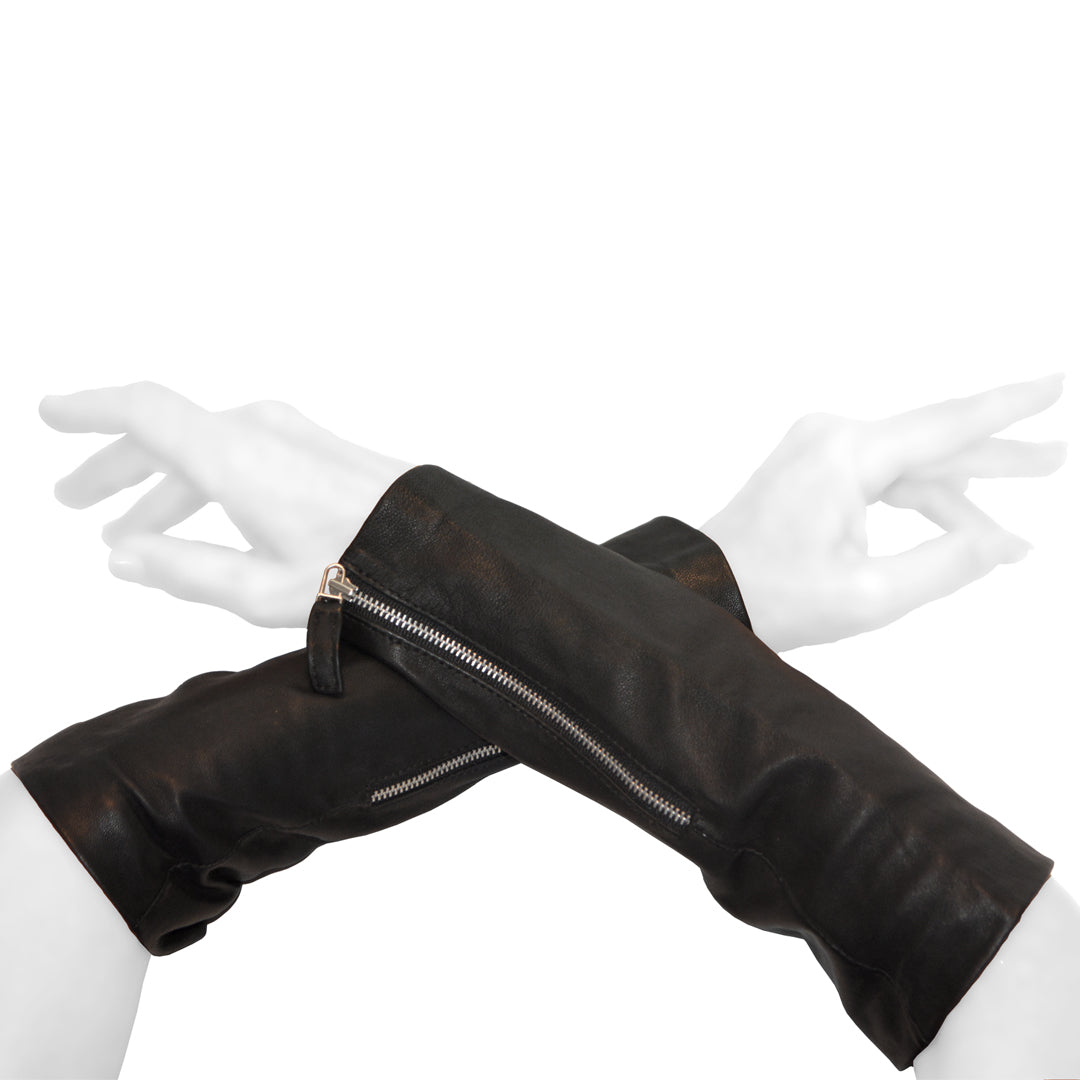 AMY | BLACK | LEATHER ARM CAPS