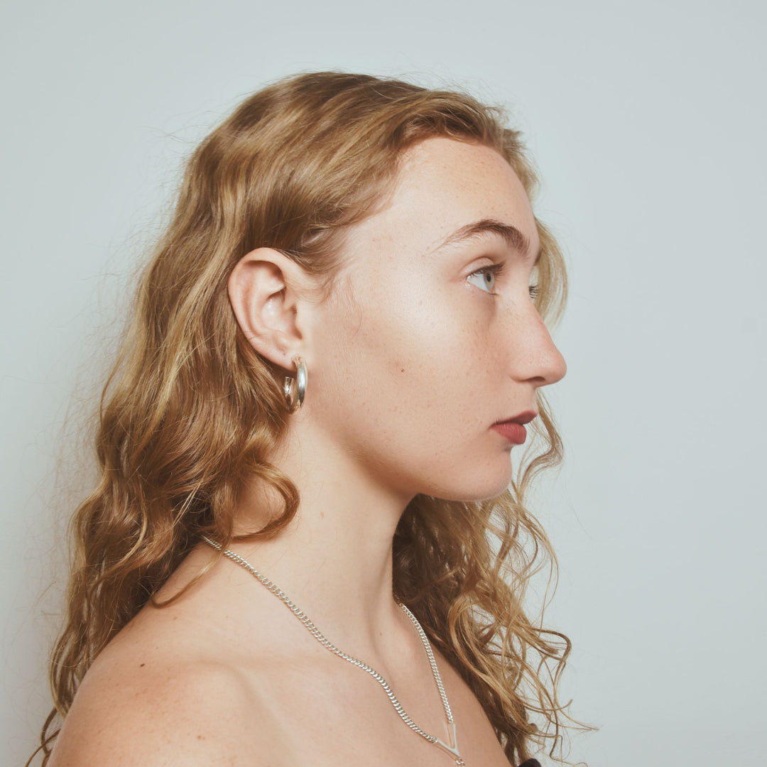 EALGA -SILVER HOOP EARRINGS 2 diameter