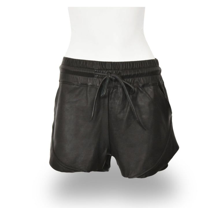 ORLY |  BLACK | LEATHER SPORT SHORTS