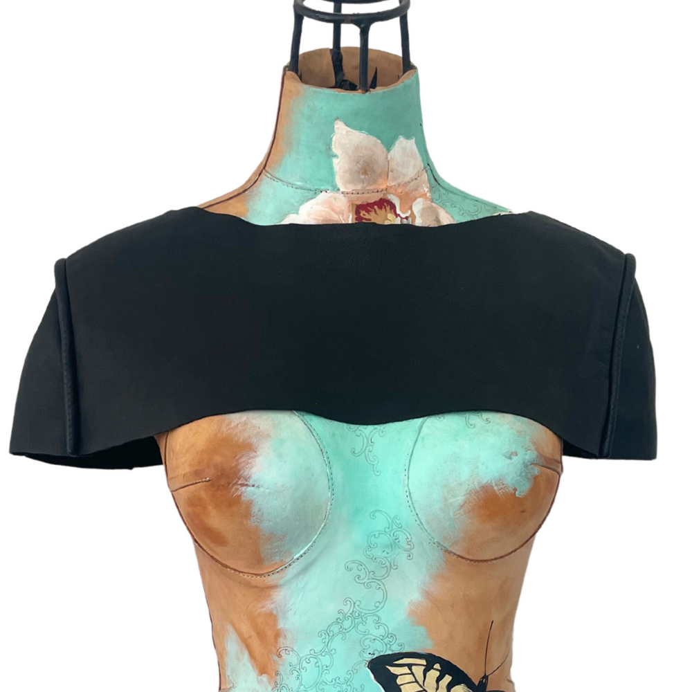 black leather  shoulder cover  Netty