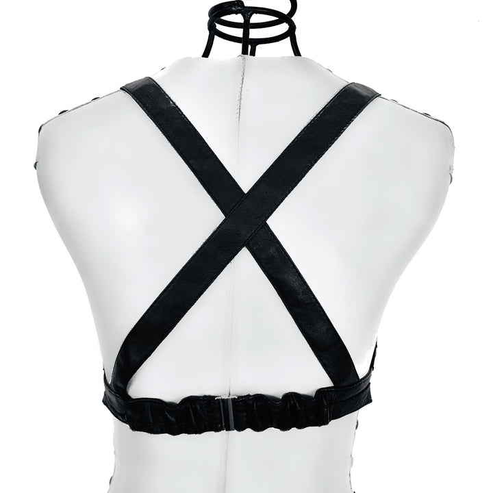 KENDRA black leather push-up bra, view 4, Patricia Bos Designs