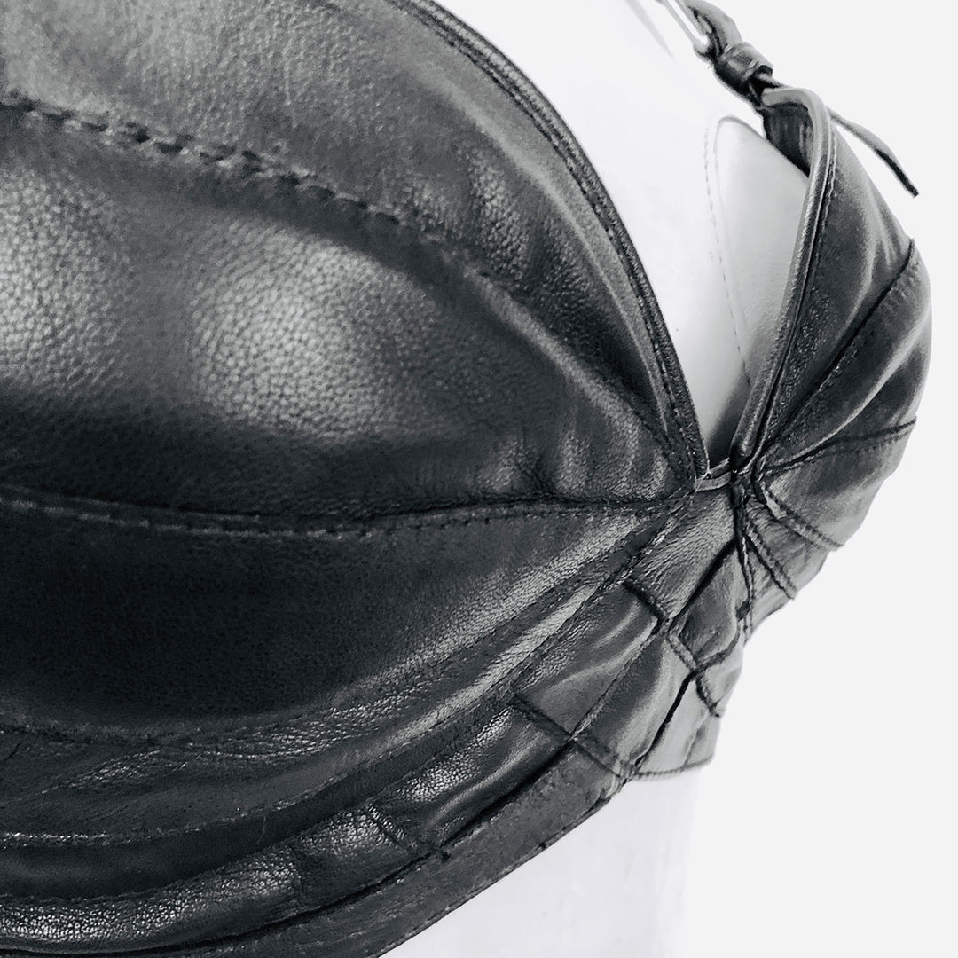 KENDRA black leather push-up bra, view 5, Patricia Bos Designs