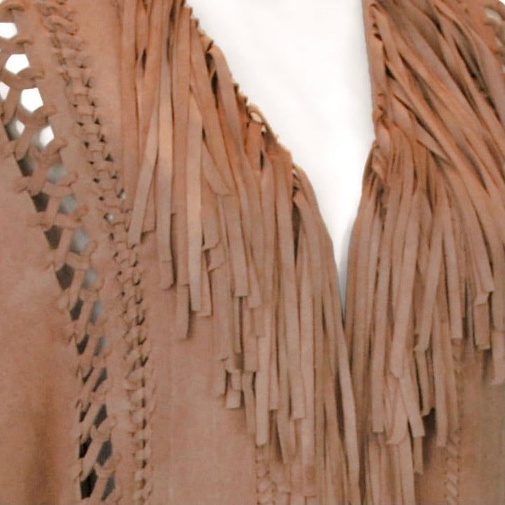 EMPRESS LEXA | TAN | LEATHER LONG VEST