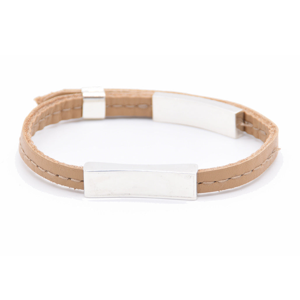 leather and silver bracelet  stormy Patricia Bos