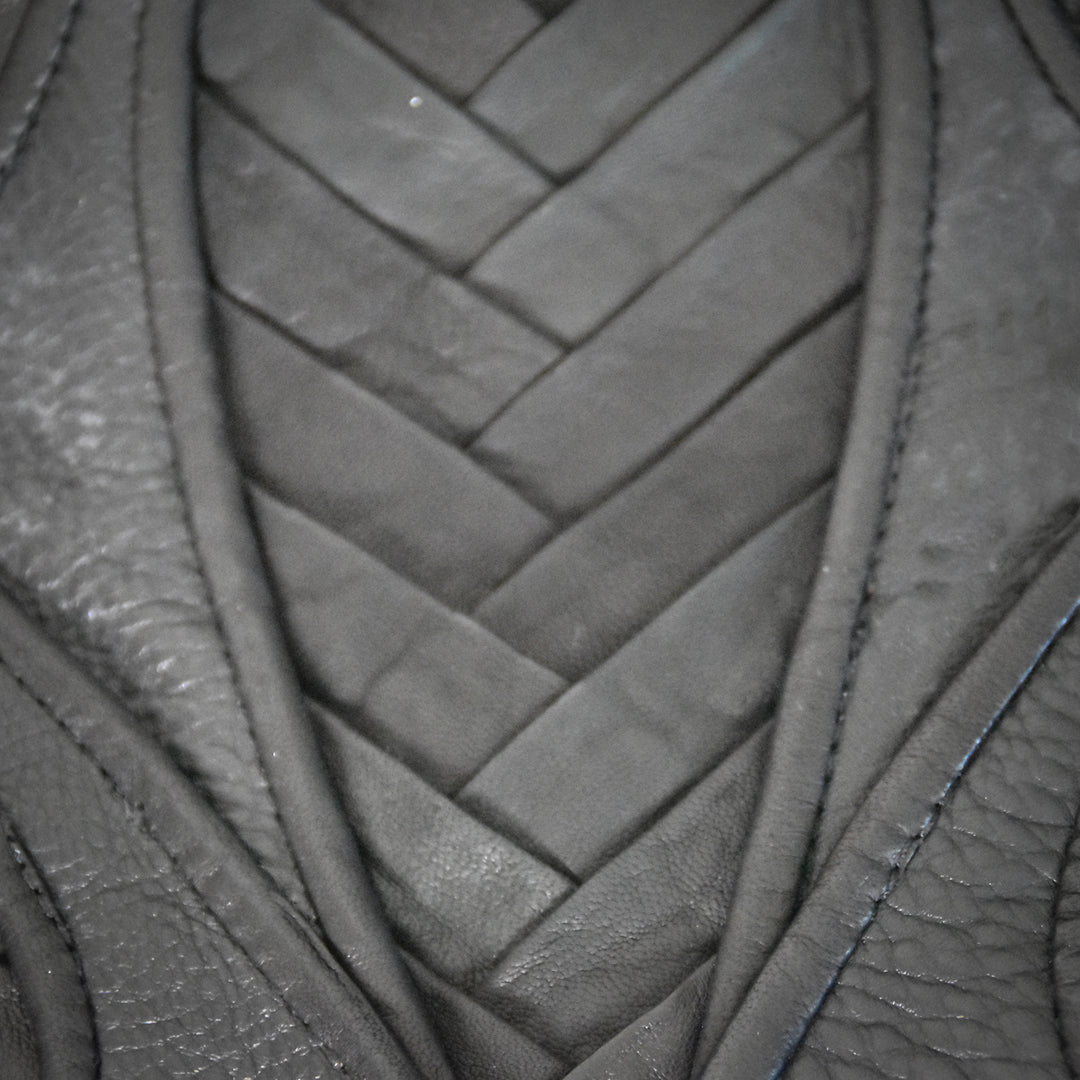 detail black leather bowling bag Alexa  by Patricia Bos 