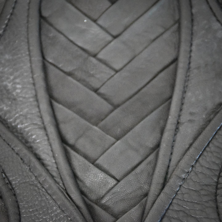 detail black leather bowling bag Alexa  by Patricia Bos 