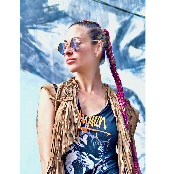 EMPRESS LEXA | TAN | LEATHER LONG VEST