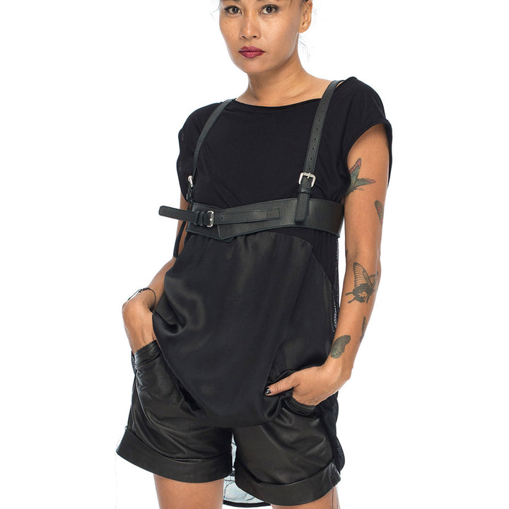 black leather  Suspender Belt by Patricia Bos 