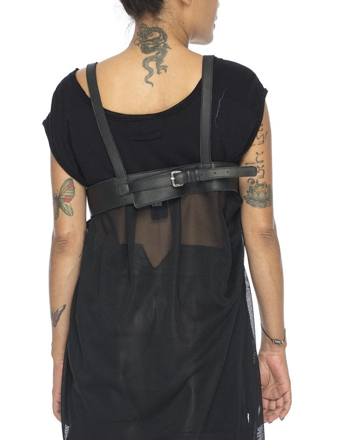 black leather  Suspender Belt by Patricia Bos 