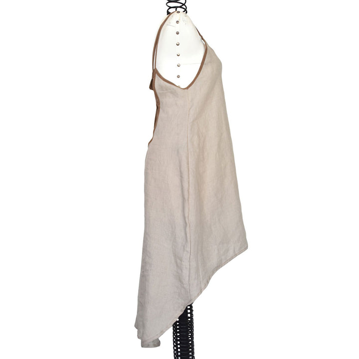 Kenzha | Open Back Linen Midi Dress Tan - Patricia Bos